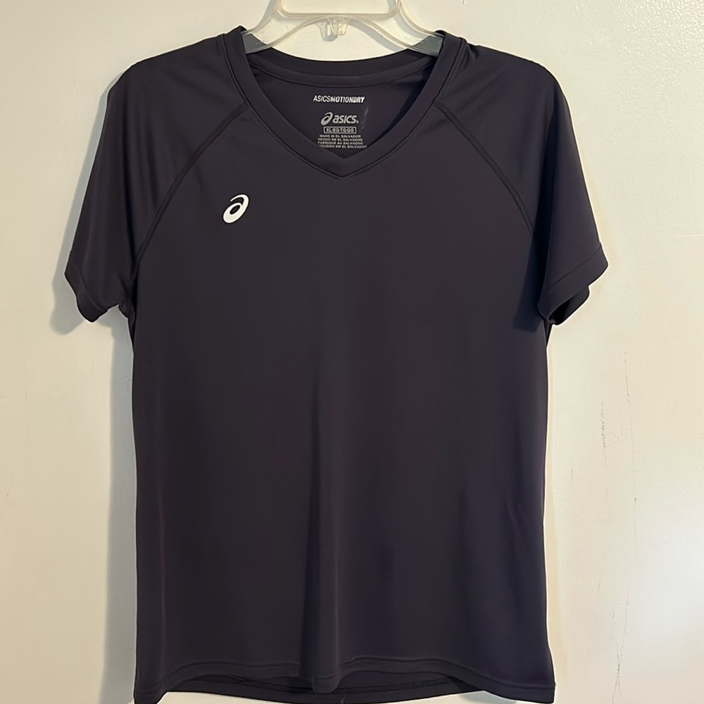 Women’s Asics Motion Dry Dark Gray Athletic Short sleeve Top size XL